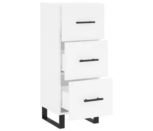 Kumode, Balta, 34,5X34X90 Cm, Inženierijas Koks Vidaxl