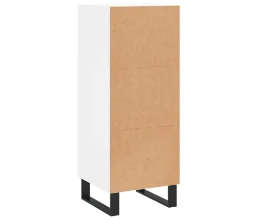 Kumode, Balta, 34,5X34X90 Cm, Inženierijas Koks Vidaxl