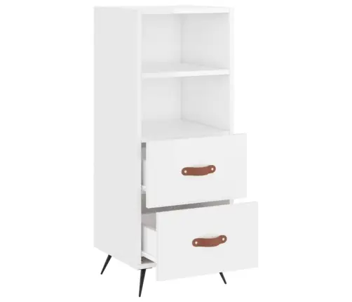 Kumode, Spīdīgi Balta, 34,5X34X90 Cm, Inženierijas Koks Vidaxl