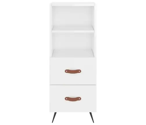 Kumode, Spīdīgi Balta, 34,5X34X90 Cm, Inženierijas Koks Vidaxl