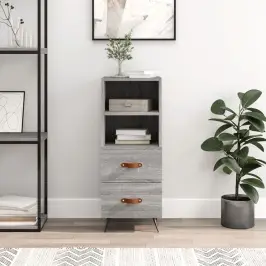 Kumode, Pelēka Ozolkoka, 34,5X34X90 Cm, Inženierijas Koks Vidaxl