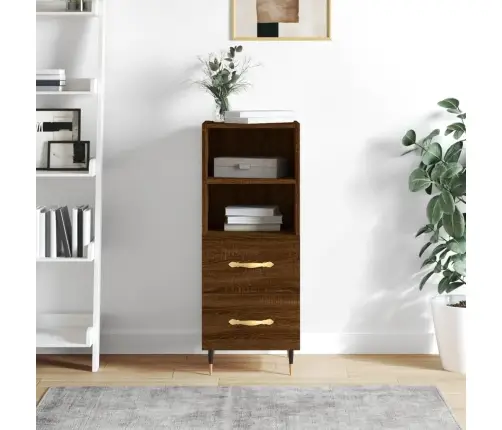 Kumode, Ozolkoka Krāsa, 34,5X34X90 Cm, Inženierijas Koks Vidaxl