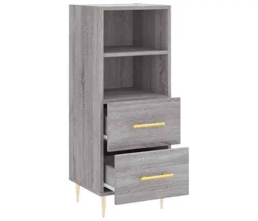 Kumode, Pelēka Ozolkoka, 34,5X34X90 Cm, Inženierijas Koks Vidaxl