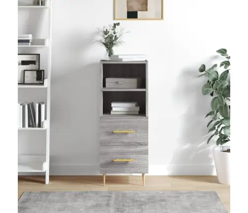 Kumode, Pelēka Ozolkoka, 34,5X34X90 Cm, Inženierijas Koks Vidaxl