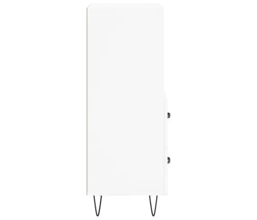 Kumode, Balta, 34,5X34X90 Cm, Inženierijas Koks Vidaxl
