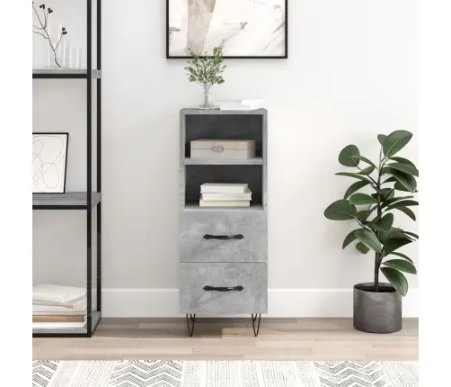 Šoninė Spintelė, Betono Pilka, 34,5X34X90cm Apdirbta Mediena