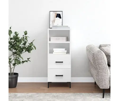 Šoninė Spintelė, Balta, 34,5X34X90cm Apdirbta Mediena, Blizgi