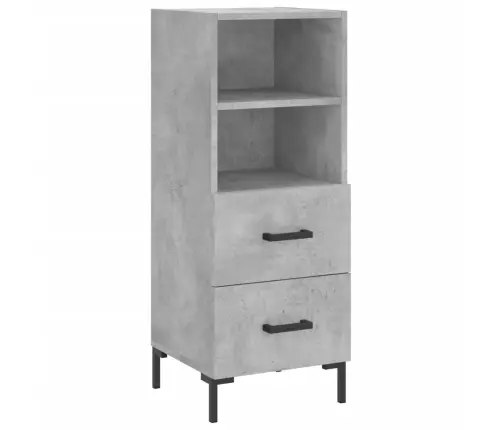 Kumode, Betona Pelēka, 34,5X34X90 Cm, Inženierijas Koks Vidaxl