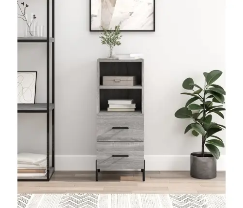 Šoninė Spintelė, Pilka Ąžuolo, 34,5X34X90cm Apdirbta Mediena