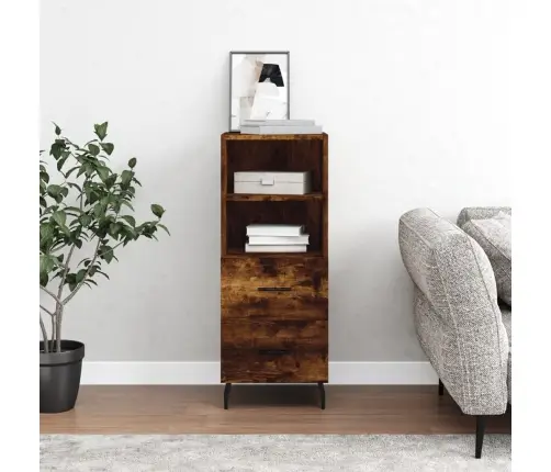 Šoninė Spintelė, Dūminio Ąžuolo, 34,5X34X90cm Apdirbta Mediena