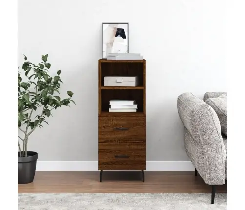 Kumode, Ozolkoka Krāsa, 34,5X34X90 Cm, Inženierijas Koks Vidaxl