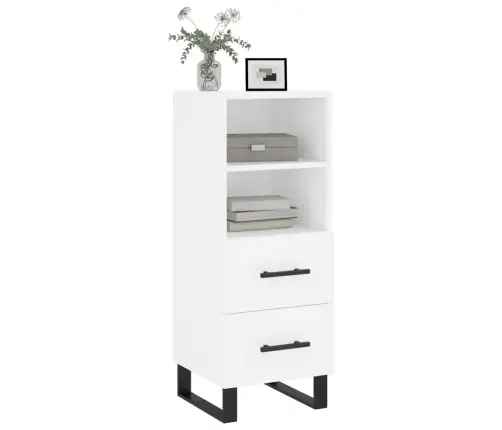 Kumode, Balta, 34,5X34X90 Cm, Inženierijas Koks Vidaxl