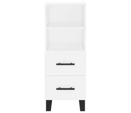 Kumode, Balta, 34,5X34X90 Cm, Inženierijas Koks Vidaxl