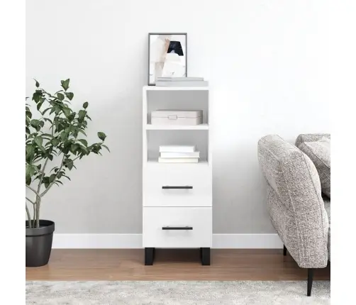 Puhvetkapp, Kõrgläikega Valge, 34,5 X 34 X 90 cm Tehispuit