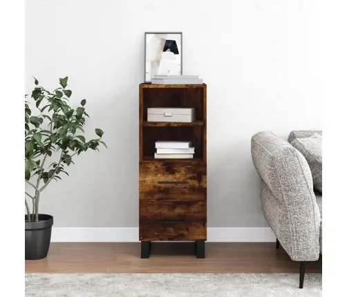 Šoninė Spintelė, Dūminio Ąžuolo, 34,5X34X90cm Apdirbta Mediena Šoninė Spintelė, Dūminio Ąžuolo, 34,5X34X90cm Apdirbta Mediena