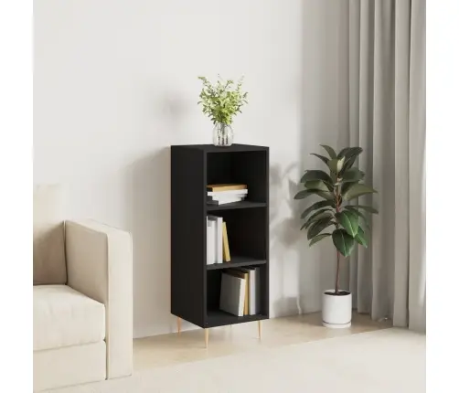 Plaukts, Melns, 34,5X32,5X90 Cm, Inženierijas Koks Vidaxl