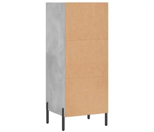 Plaukts, Betona Pelēks, 34,5X32,5X90 Cm, Inženierijas Koks Vidaxl