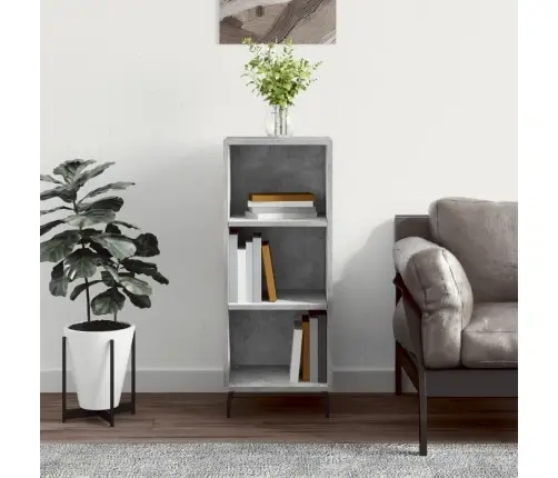 Plaukts, Betona Pelēks, 34,5X32,5X90 Cm, Inženierijas Koks Vidaxl