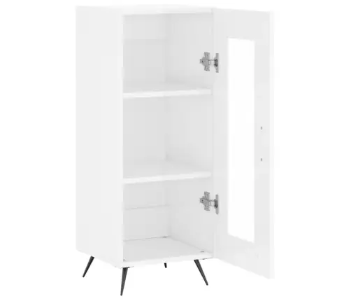 Kumode, Spīdīgi Balta, 34,5X34X90 Cm, Inženierijas Koks Vidaxl