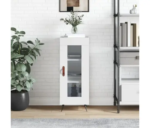 Kumode, Spīdīgi Balta, 34,5X34X90 Cm, Inženierijas Koks Vidaxl