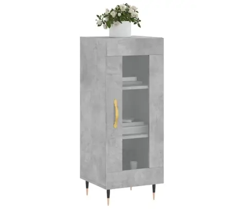 Kumode, Betona Pelēka, 34,5X34X90 Cm, Inženierijas Koks Vidaxl