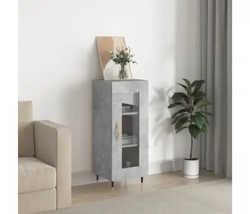 Kumode, Betona Pelēka, 34,5X34X90 Cm, Inženierijas Koks Vidaxl