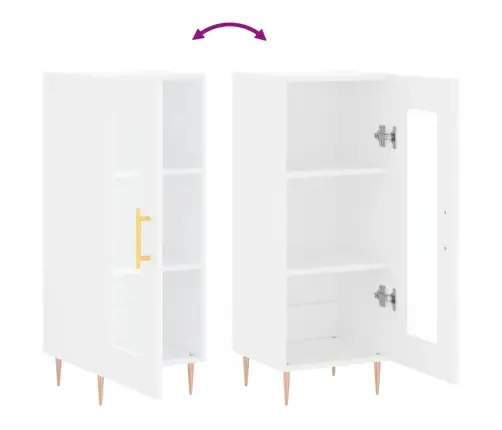 Šoninė Spintelė, Baltos Spalvos, 34,5X34X90cm Apdirbta Mediena