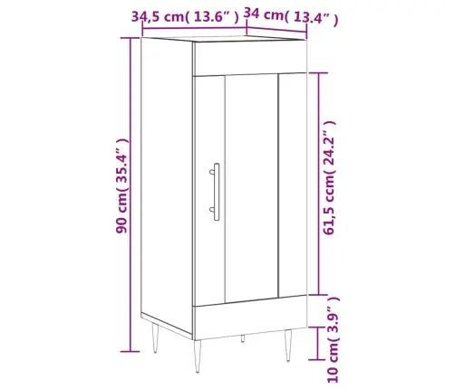 Kumode, Ozolkoka Krāsa, 34,5X34X90 Cm, Inženierijas Koks Vidaxl Kumode, Ozolkoka Krāsa, 34,5X34X90 Cm, Inženierijas Koks Vidaxl