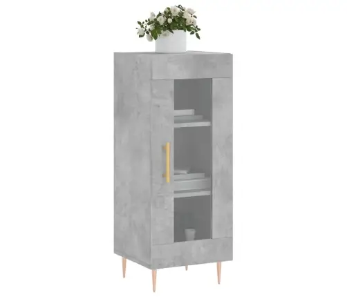 Kumode, Betona Pelēka, 34,5X34X90 Cm, Inženierijas Koks Vidaxl