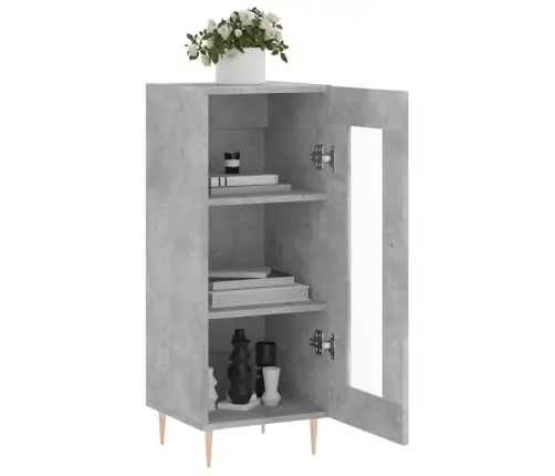Kumode, Betona Pelēka, 34,5X34X90 Cm, Inženierijas Koks Vidaxl