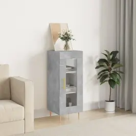 Kumode, Betona Pelēka, 34,5X34X90 Cm, Inženierijas Koks Vidaxl