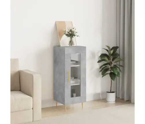 Kumode, Betona Pelēka, 34,5X34X90 Cm, Inženierijas Koks Vidaxl