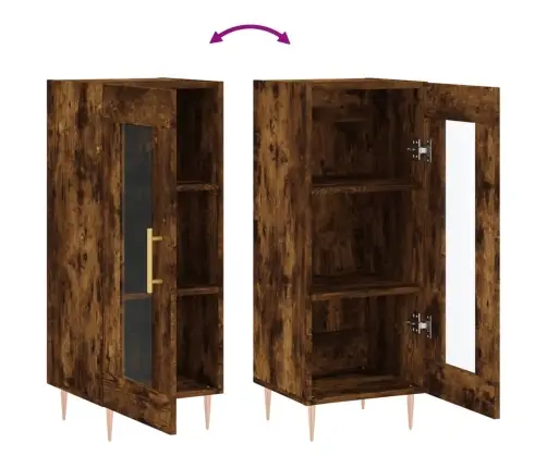 Šoninė Spintelė, Dūminio Ąžuolo, 34,5X34X90cm Apdirbta Mediena