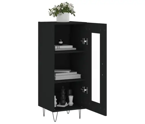 Kumode, Melna, 34,5X34X90 Cm, Inženierijas Koks Vidaxl