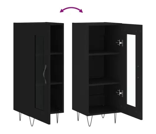 Kumode, Melna, 34,5X34X90 Cm, Inženierijas Koks Vidaxl