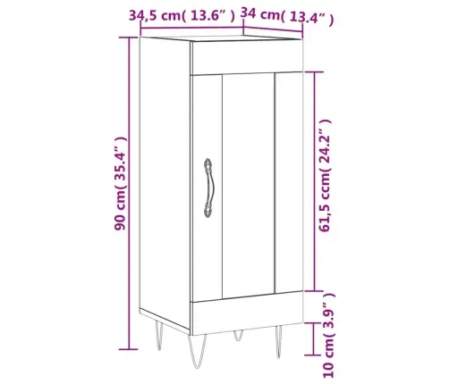 Kumode, Ozolkoka Krāsa, 34,5X34X90 Cm, Inženierijas Koks Vidaxl Kumode, Ozolkoka Krāsa, 34,5X34X90 Cm, Inženierijas Koks Vidaxl