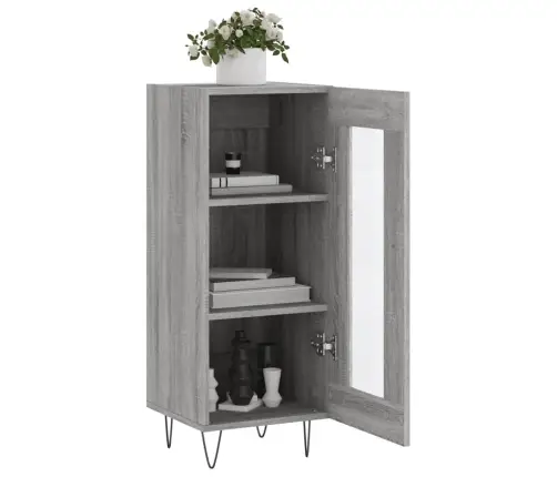 Kumode, Pelēka Ozolkoka, 34,5X34X90 Cm, Inženierijas Koks Vidaxl