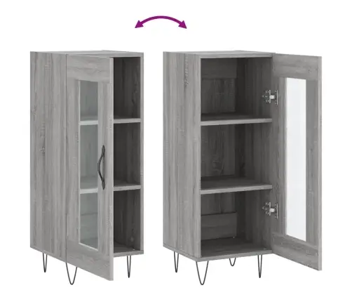 Kumode, Pelēka Ozolkoka, 34,5X34X90 Cm, Inženierijas Koks Vidaxl