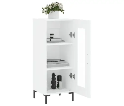 Kumode, Balta, 34,5X34X90 Cm, Inženierijas Koks Vidaxl