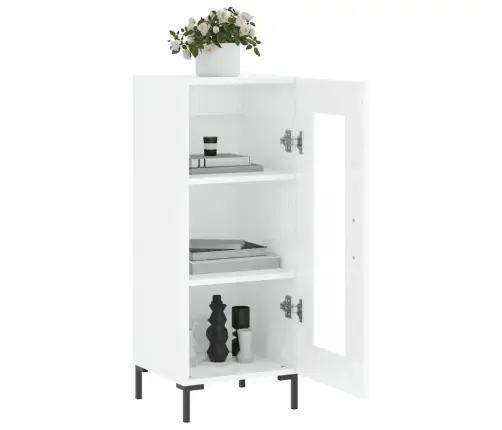 Kumode, Spīdīgi Balta, 34,5X34X90 Cm, Inženierijas Koks Vidaxl