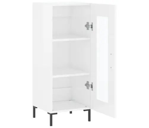 Kumode, Spīdīgi Balta, 34,5X34X90 Cm, Inženierijas Koks Vidaxl