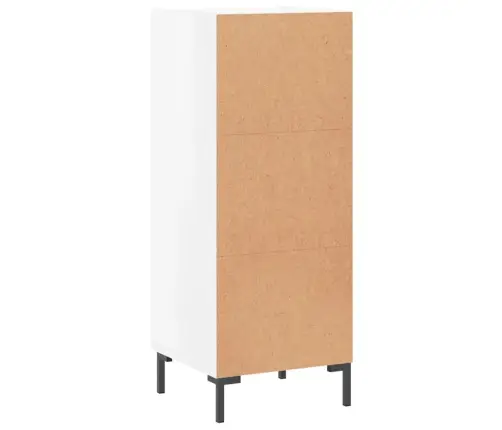 Kumode, Spīdīgi Balta, 34,5X34X90 Cm, Inženierijas Koks Vidaxl