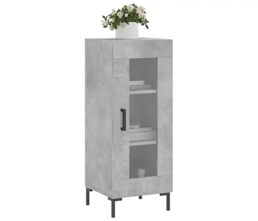 Kumode, Betona Pelēka, 34,5X34X90 Cm, Inženierijas Koks Vidaxl