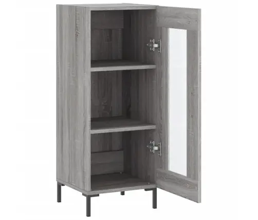 Kumode, Pelēka Ozolkoka, 34,5X34X90 Cm, Inženierijas Koks Vidaxl