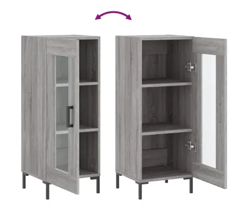 Kumode, Pelēka Ozolkoka, 34,5X34X90 Cm, Inženierijas Koks Vidaxl