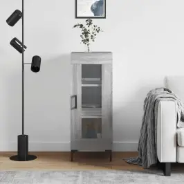 Kumode, Pelēka Ozolkoka, 34,5X34X90 Cm, Inženierijas Koks Vidaxl