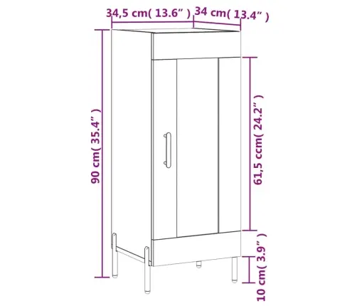 Puhvetkapp, Must, 34,5 X 34 X 90 cm Tehispuit