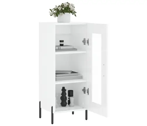 Kumode, Spīdīgi Balta, 34,5X34X90 Cm, Inženierijas Koks Vidaxl