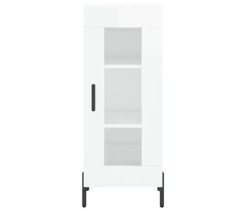 Kumode, Spīdīgi Balta, 34,5X34X90 Cm, Inženierijas Koks Vidaxl