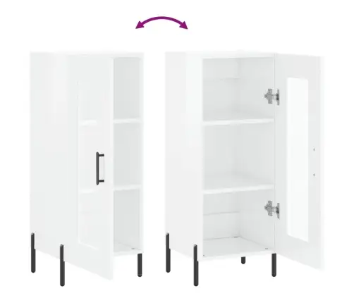 Kumode, Spīdīgi Balta, 34,5X34X90 Cm, Inženierijas Koks Vidaxl